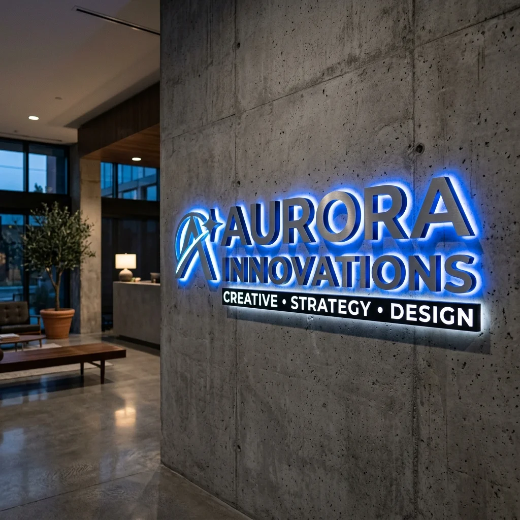 3D Office Wall Logos