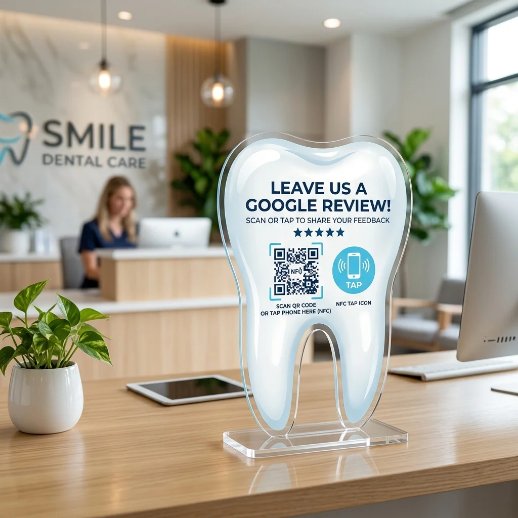 Premium Dental Tooth Shaped NFC QR Standee