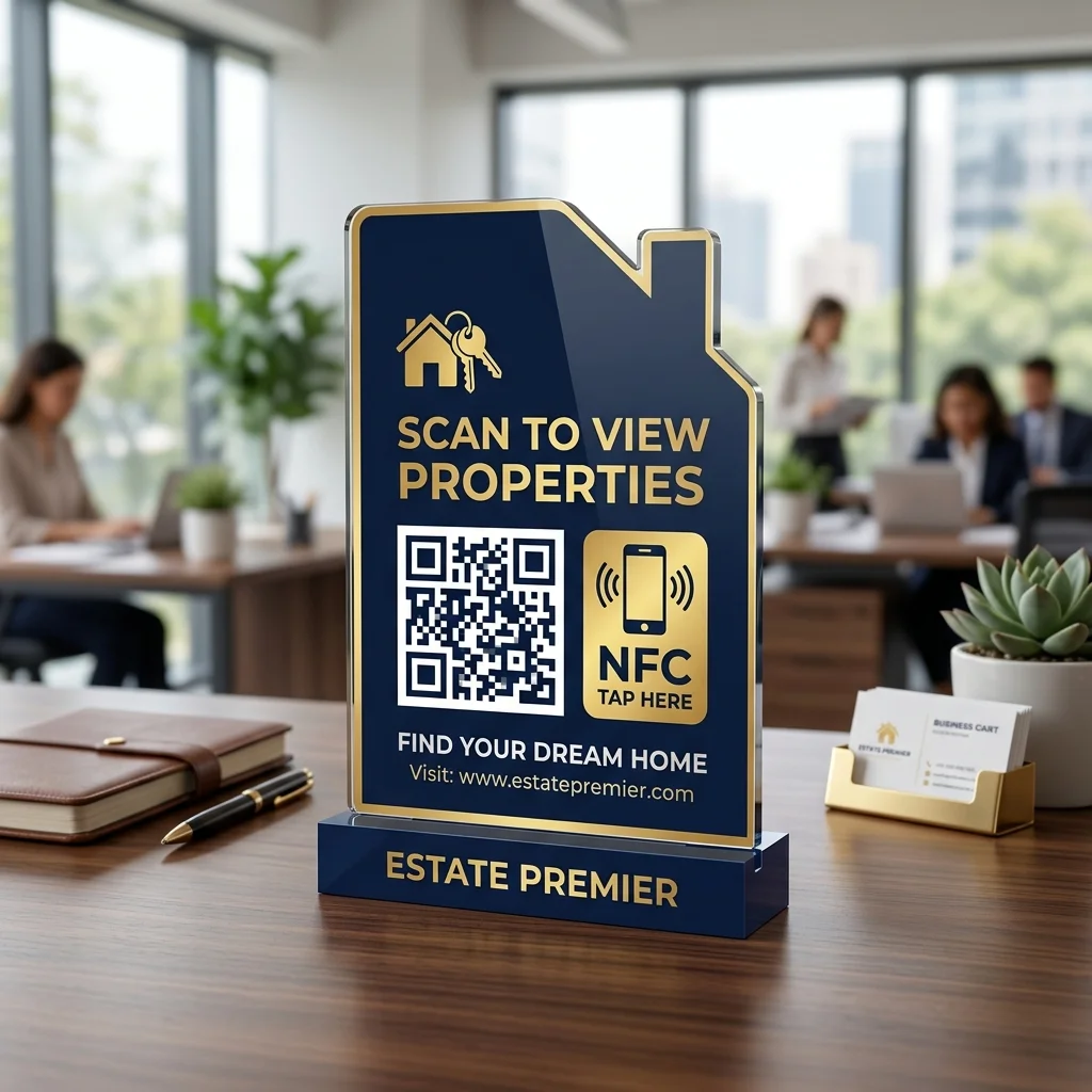 Real Estate House Shaped NFC QR Standee