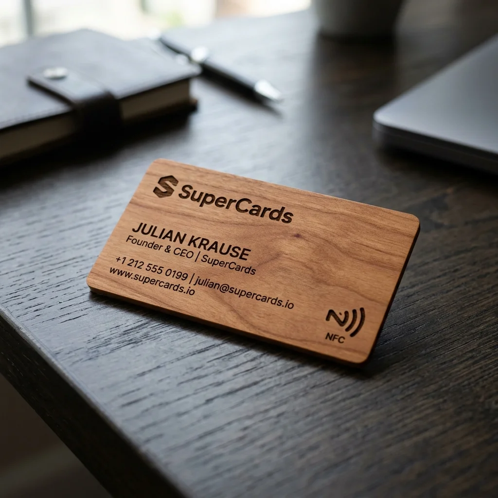 Premium Cherrywood NFC Business Card