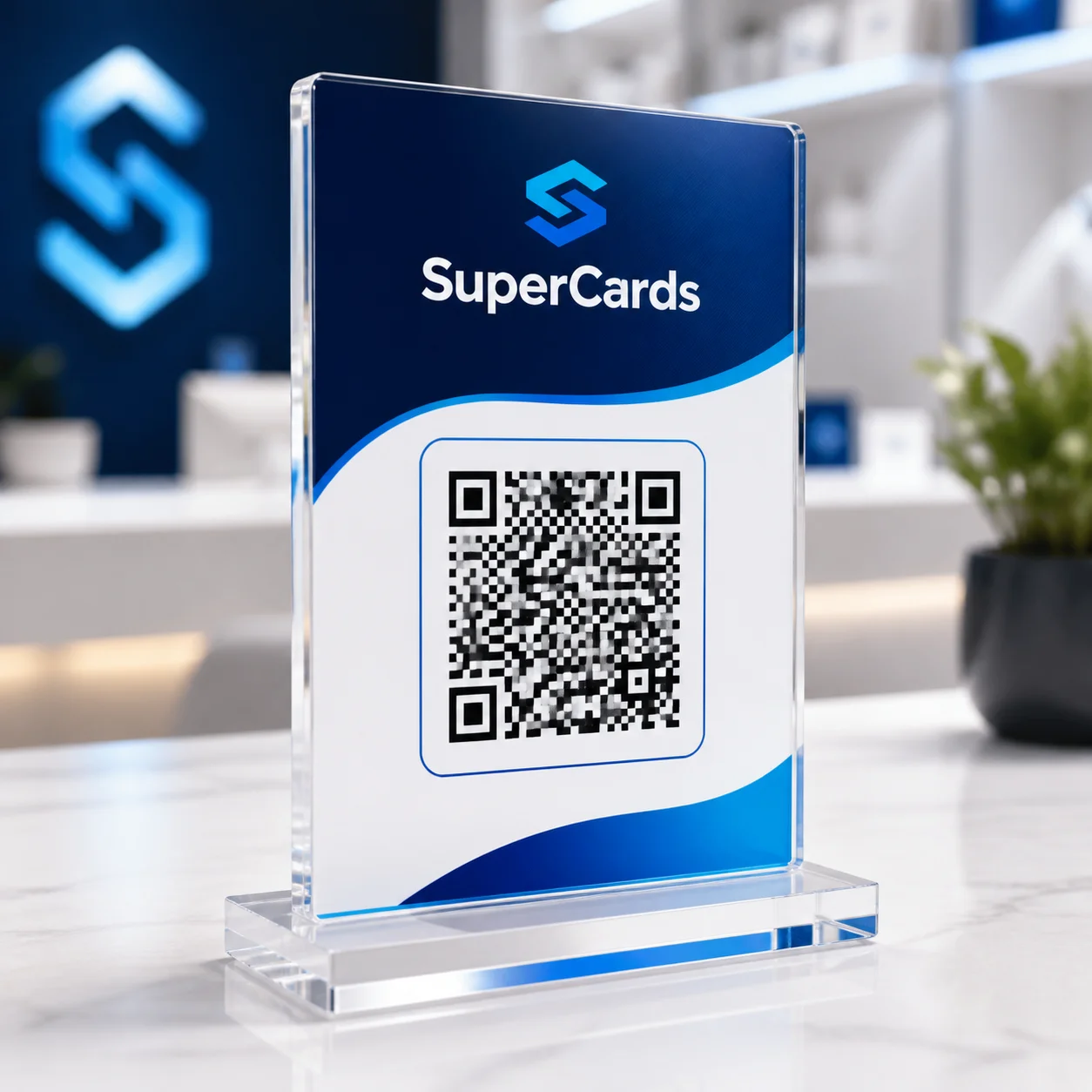 QR review standee