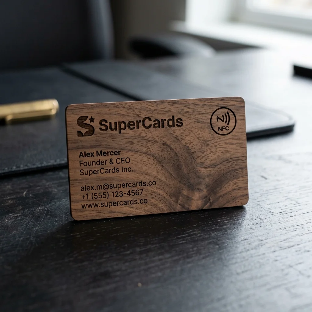 Premium Walnut Wooden NFC Card
